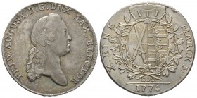 Germany, Sachsen, Friedrich August III (1763-1806), Taler 1774, 27.96g, 40mm. Dav. 2681. Very Fine