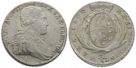 Germany, Saxony, Friedrich August III (1763-1806), 2/3 Taler 1800 IEC, Dresden, 14.00g, 33mm. Kahnt 1103; Buck 137. Minor obverse adjustment marks, Ex...