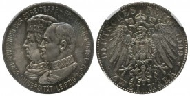 Germany, Saxony, Friedrich August III, 2 Mark, 1909. KM1268, NGC MS66 Graded by NGC MS66 Commemorating the 500th anniversary of Leipzig University. A ...