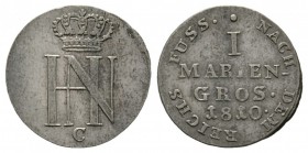 Germany, Westphalia, Jerome Hieronymus Napoleon (1807-1813), 1 Mariengroschen 1810, Kassel, 1.25g, 16mm. Crowned monogram / 1 MARIEN GROS. AKS 13. Goo...