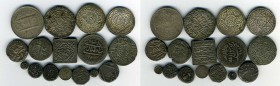 India, miscellaneous silver coins and tokens (13), together with silver coins of Nepal (2) and Tibet (1), total coins 16 Mainly Very Fine or better