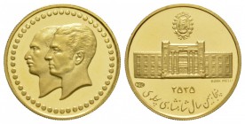 Iran, Mohammad Reza Shah (1360-1398AH), Proof Gold Medal for the 50th Anniversary of the National Bank, dated 2535 (1976 AD), 21mm, 4.96g, stamped 900...