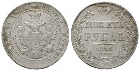 Russia, Nicholas I (1825-1855), Rouble 1842, St. Petersburg, 20.92g, 35mm. Bitkin 132. Good Very Fine