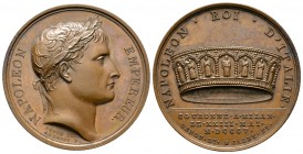 France, Napoleon I as Emperor, 1804-1814. Medal 1805. Bramsen 418. Medal for the Milan Coronation of Napoleon. Extremely Fine
