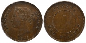 Cyprus, Victoria (1837-1901), Piastre, 1879. KM3.1 PCGS AU55 We will be visiting Athens in the summer and lots can be collected in person by prior arr...