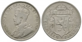 Cyprus, George V (1910-1936), Eighteen Piastres, 1913. KM 14. About Very Fine We will be visiting Athens in the summer and lots can be collected in pe...