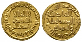 Umayyad, temp. Abd al-Malik, Gold Dinar 79h, 4.27g Some edge marks otherwise About Extremely Fine