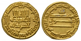 Abbasid, temp. al-Ma'mun, Gold Dinar, 205h, 3.87g Clipped, about Extremely Fine
