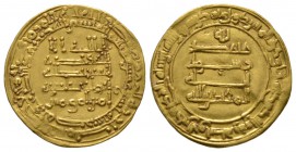 Abbasid, temp. al-Muqtadir, Gold Dinar, Misr 319h, 3.80g Minor crease, Very Fine