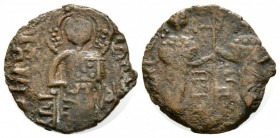 Islamic, Anatolia and al-Jazira (Post-Seljuk), Zangids, Nur al-Din Mahmud (AH 541-569 / AD 1146-1173), Dirhem, Aleppo, 3.83g, 21mm. Two Byzantine-styl...