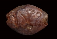 A minoan amygdaloid agate engraved seal. Talismanic jug.