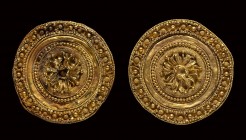A pair of etruscan gold  disc ear-stud.