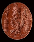 A roman red jasper intaglio. Allegory of Zeus.