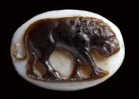 A fine late Roman sardonyx cameo. Lion.