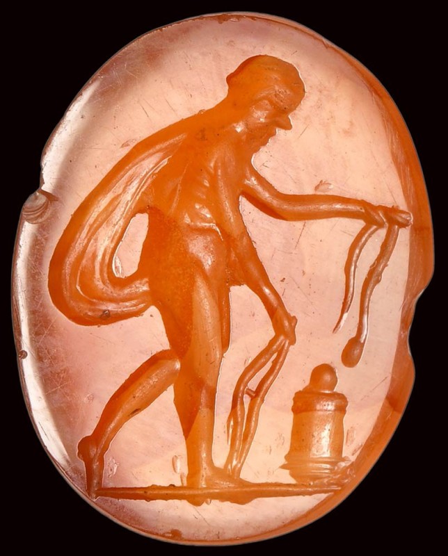 A post classical agate intaglio. Sacrifice scene. 

17th - 18th century

13 ...