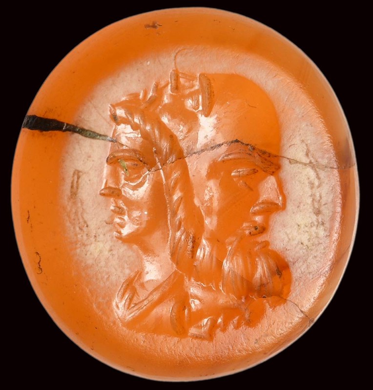 A postclassical agate intaglio. Gryllos. 

18th - 19th century

14 x 16 x 4 ...