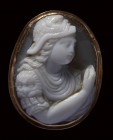 A renaissance agate cameo mounted on a modern gold ring. Athena