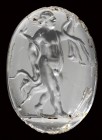 A postclassical rock crystal intaglio. Allegorical male  figure.