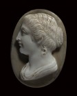 A neoclassical agate cameo. Female bust.