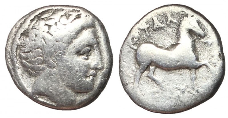 Thessaly, Phalanna, 360 - 340 BC
Silver Hemidrachm, 15mm, 2.46 grams
Obverse: ...