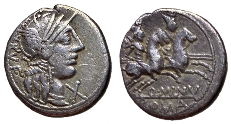 Q. Minucius Rufus, 122 BC

Silver Denarius, Rome Mint, 18mm, 3.54 grams

Obv...