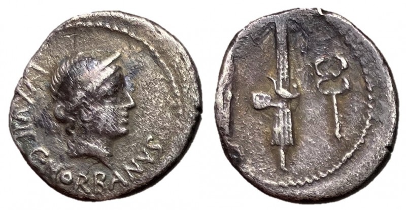 C. Norbanus, 83 BC
Silver Denarius, Rome Mint, 19mm, 3.72 grams
Obverse: Diade...