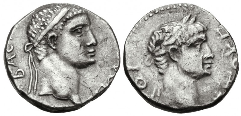 Kings of Pontus, Polemo II with Nero, 38 - 64 AD
Silver Drachm, 17mm, 3.68 gram...