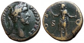 Antoninus Pius, 138 - 161 AD, Sestertius, Nimbate Emperor, Scarce