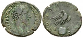 Divus Marcus Aurelius, 180 AD, Sestertius with Eagle