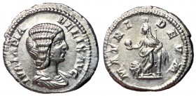 Julia Domna, 211 - 217 AD, Silver Denarius, Cybele, EF