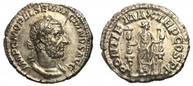 Macrinus, 217 - 218 AD, Silver Denarius with Fides