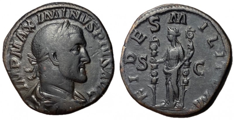 Maximinus I, 235 - 238 AD
AE Sestertius, Rome Mint, 29mm, 17.75 grams
Obverse:...