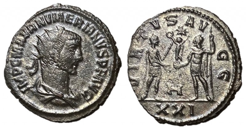 Numerian, 283 - 284 AD
AE Antoninianus, Antioch Mint, 21mm, 3.26 grams
Obverse...