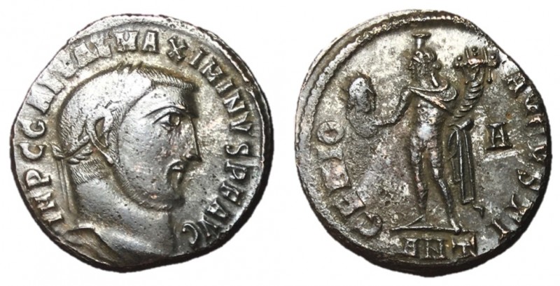 Maximinus II, 310 - 313 AD
AE Follis, Antioch Mint, 21mm, 4.14 grams
Obverse: ...