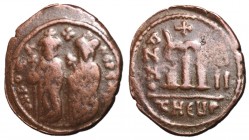 Phocas with Leontia, 602 - 610 AD, Follis of Theoupolis