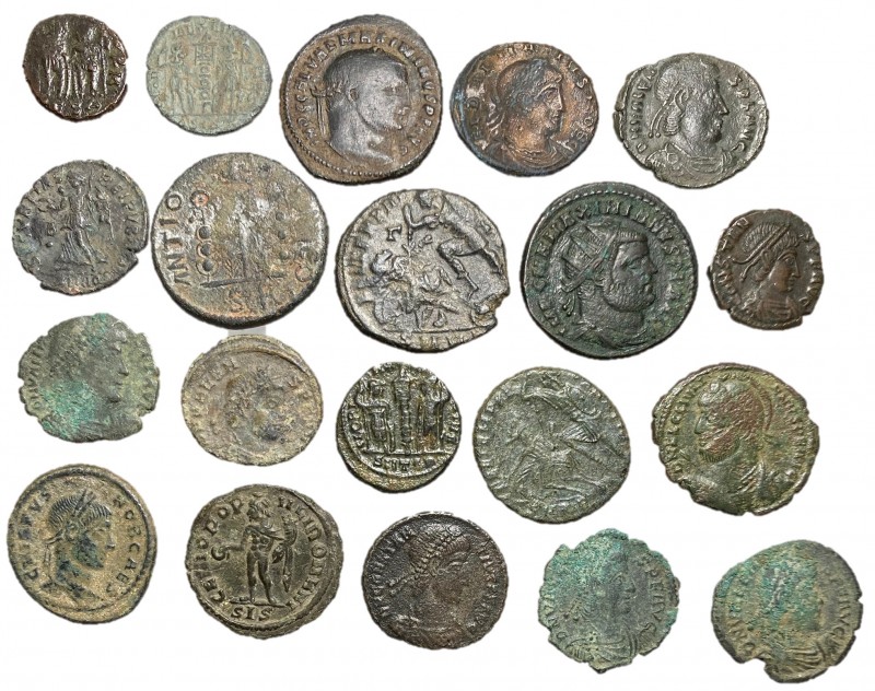 Mixed lot of 25 Roman (mostly) coins, largely attributed in collector flips (att...