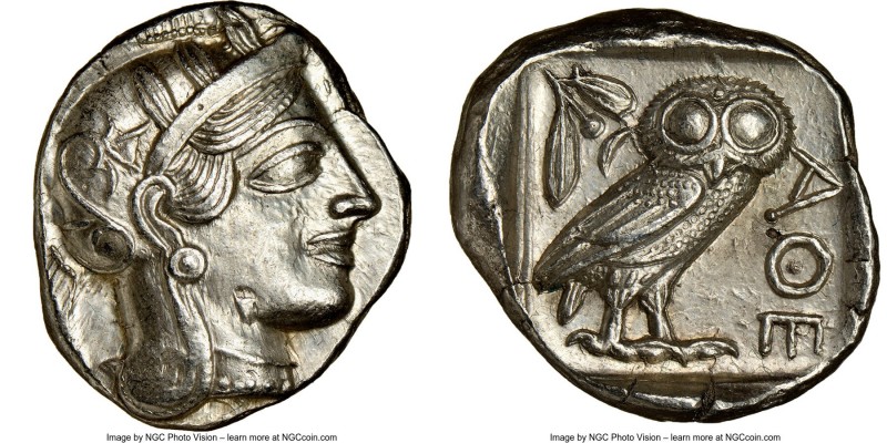 ATTICA. Athens. Ca. 440-404 BC. AR tetradrachm (26mm, 17.20 gm, 6h). NGC Choice ...