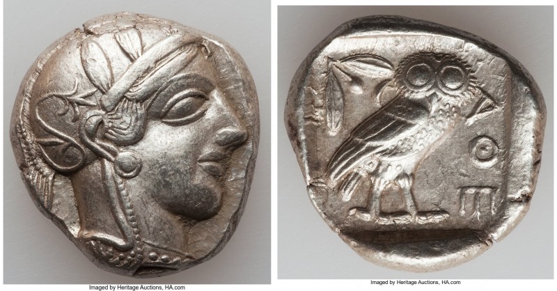 ATTICA. Athens. Ca. 440-404 BC. AR tetradrachm (26mm, 17.19 gm, 8h). Choice XF. ...