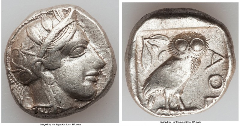 ATTICA. Athens. Ca. 440-404 BC. AR tetradrachm (25mm, 17.19 gm, 9h). Choice VF. ...