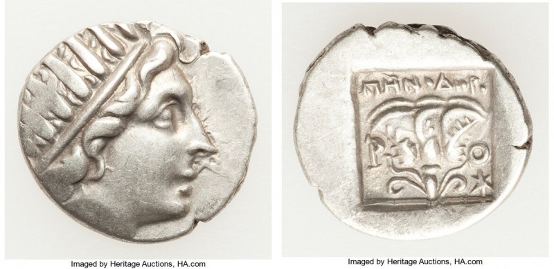 CARIAN ISLANDS. Rhodes. Ca. 88-84 BC. AR drachm (15mm, 2.30 gm, 12h). XF. 'Plint...