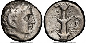 CYRENAICA. Cyrene. Ca. 308-277 BC. AR didrachm (20mm, 7.51 gm, 6h). NGC Choice Fine 5/5 - 3/5, scratches. Magas as Ptolemaic governor, ca. 300-282/75 ...