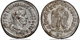 SYRIA. Antioch. Philip I (AD 244-249). BI tetradrachm (27mm, 12.55 gm, 12h). NGC MS 5/5 - 4/5. AD 249. AYTOK K M IOYΛI ΦIΛIΠΠOC CЄB, laureate, draped ...