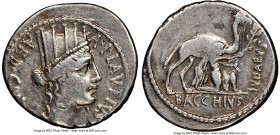 A. Plautius Hypsaeus (ca. 55 BC), AR denarius (19mm, 7h). NGC VF, punch marks. A•PLAVTIVS-AED•CVR•S•C, turreted head of Cybele right / IVDAEVS / BACCH...