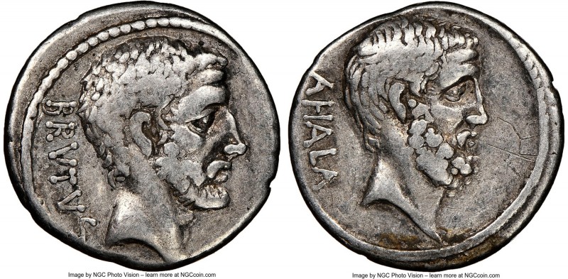 Q. Servilius Caepio (M. Junius) Brutus, as Moneyer (54 BC). AR denarius (18mm, 7...