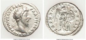 Marcus Aurelius (AD 161-180). AR denarius (20mm, 3.14 gm, 6h). VF. Rome, AD 166. M ANTONINVS AVG-ARM PARTH MAX, laureate head of Marcus Aurelius right...