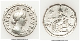 Faustina Junior (AD 147-175/6). AR denarius (19mm, 3.27 gm, 12h). VF. FAVSTINA-AVGVSTA, draped bust of Faustina Junior right, seen from front, wearing...