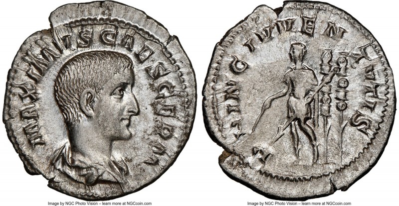 Maximus, as Caesar (AD 235/6-238). AR denarius (20mm, 3.08 gm, 5h). NGC MS 5/5 -...