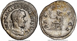 Pupienus (April-July AD 238). AR denarius (21mm, 3.28 gm, 5h). NGC AU 5/5 - 4/5. Rome. IMP C M CLOD PVPIENVS AVG, laureate, draped and cuirassed bust ...