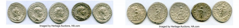 ANCIENT LOTS. Roman Imperial. AD 3rd century. Lot of five (5) AR antoniniani. Ch...