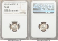 British Colony. George V 3 Pence 1913 MS68 NGC, Royal mint, KM10. Full strike, satin fields and peripheral toning. 

HID09801242017

© 2020 Herita...